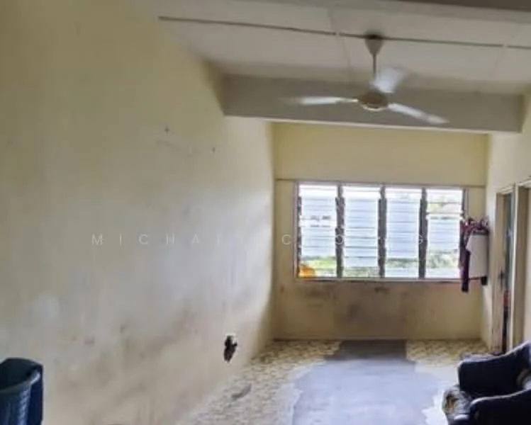 Room features: cream painted walls, ceiling fan, floor-to-ceiling windows, vinyl tile flooring, natural light from windows, open layout, no visible furniture, unfurnished space.