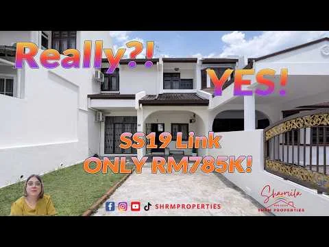 Exterior type: linked terrace house; features: white painted facade, flat roof, double-storey, manicured lawn, paved walkway, gated entrance, balcony on upper floor, window grilles, front porch, decorative gate; style: modern.