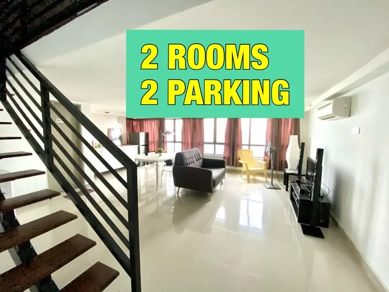 Living features: white painted walls, glossy tile flooring, floor-to-ceiling windows, curtains in burgundy, black leather sofa, yellow plastic chair, TV console, wall-mounted TV, air conditioning unit, coffee table, decorative plants, staircase with metal railing; style: modern.