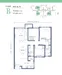 Floor plan: 3-bedroom 2-bathroom unit; features: open-plan kitchen-dining-living, master bedroom with ensuite bathroom, bedroom 2 with shared bathroom, balcony off living room, utility room, laundry area, central foyer.