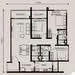 Floor plan: 2-bedroom 2-bathroom unit; features: open-plan kitchen-dining-living, master bedroom with ensuite bathroom, bedroom 2 with shared bathroom, utility room, balcony off living room, central foyer, 1 car porch.