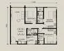 Floor plan: 2-bedroom 2-bathroom unit; features: open-plan kitchen-dining-living, master bedroom with ensuite bathroom, bedroom 2 with shared bathroom, utility room, balcony off living room, central foyer, 1 car porch.