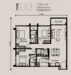 Floor plan: 2-bedroom 2-bathroom unit; features: open-plan kitchen-dining-living, master bedroom with ensuite bathroom, bedroom 2 with shared bathroom, utility room, balcony off living room, central foyer, 1 car porch.