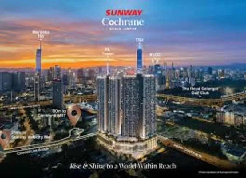 Exterior type: high-rise condominium; features: glass curtain wall, recessed balconies, surrounded by city skyline, illuminated at night, landscape garden, proximity to MRT station, view of nearby landmarks, modern architectural design; style: modern.