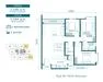 Floor plan: 3-bedroom 2-bathroom unit; features: open-plan kitchen-dining-living, master bedroom with ensuite bathroom, bedroom 2 with shared bathroom, utility room, balcony off living room, central foyer, 1 car porch.