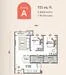 Floor plan: 2-bedroom 2-bathroom unit; features: open-plan kitchen-dining-living, master bedroom with ensuite bathroom, bedroom 2 with shared bathroom, utility room, balcony off living room, central foyer.