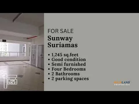 Floor plan: 4-bedroom 2-bathroom unit; features: 1,245 sq.feet built-up, semi furnished, good condition.