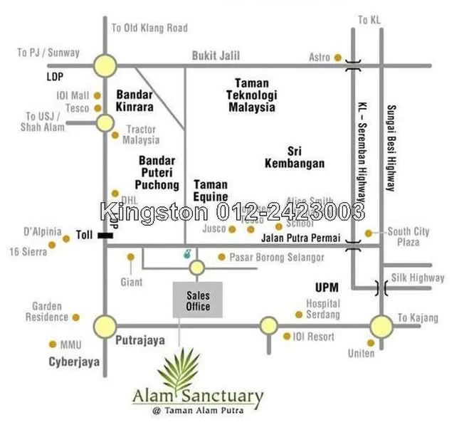 Floor plan: features: layout map, road names, landmarks, sales office location, surrounding areas, major highways, key destinations.