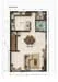 Floor plan: 1-bedroom 1-bathroom unit; features: open-plan kitchen-dining-living, master bedroom with ensuite bathroom, balcony off living room, utility room, central foyer.