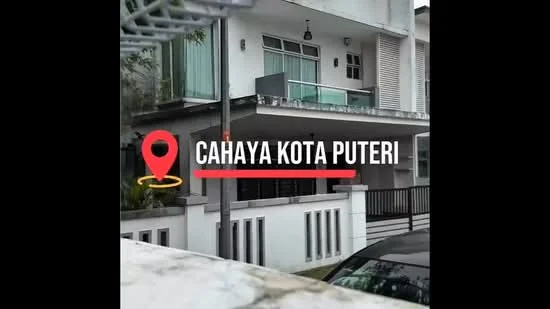 Exterior type: linked terrace house; features: white painted facade, glass balcony railings, sliding glass doors, multiple windows, flat roof, manicured lawn, paved walkway, fence, street lamp, balcony on upper floor; style: modern.