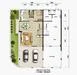 Floor plan: 3-bedroom 2-bathroom unit; features: open-plan kitchen-dining-living, master bedroom with ensuite bathroom, bedroom 2 with shared bathroom, utility room, private terrace, 2 car porch, central foyer, yard area, all bedrooms with windows, laundry area, balcony off living room.