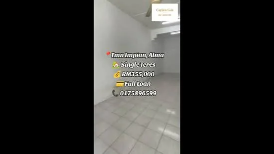 Room features: white painted walls, grey tiled flooring, ceiling lights, open layout, no visible furniture, large open space, neutral color scheme, no visible windows; style: modern.