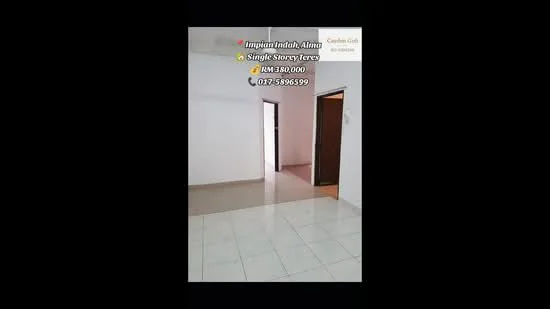 Room features: white painted walls, tile flooring, doorway leading to another room, doorway leading to hallway, neutral color scheme, ceiling with light fixture; style: modern.