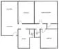 Floor plan: 3-bedroom 2-bathroom unit; features: open-plan kitchen-dining-living, master bedroom with ensuite bathroom, bedroom 2 with shared bathroom, utility room, central foyer, balcony off living room, 2 car porch.