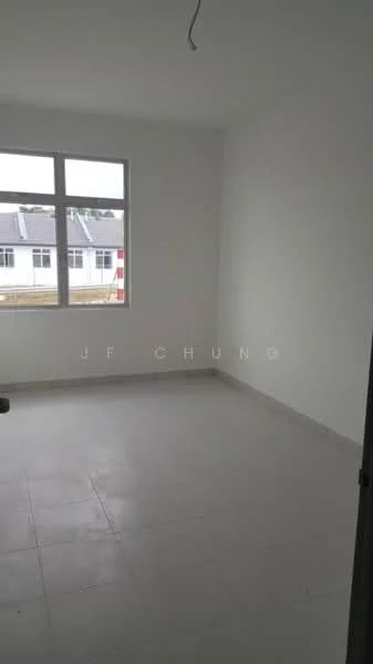 Room features: white painted walls, tile flooring, large windows, natural light, empty space.
