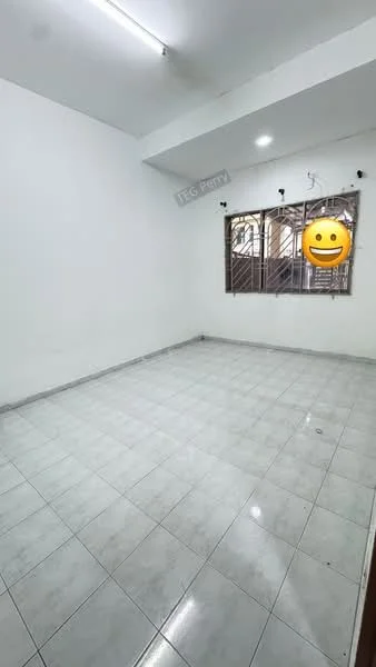 Room features: white painted walls, tile flooring, sliding windows, ceiling lights, no visible furniture, empty space, corner windows, neutral color scheme; style: minimalist.