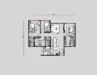 Floor plan: 3-bedroom 2-bathroom unit; features: open-plan kitchen-dining-living, master bedroom with ensuite bathroom, bedroom 2 with shared bathroom, utility room, central foyer, balcony off living room, 2 car porch, laundry area.