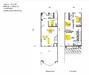 Floor plan: 3-bedroom 2-bathroom unit; features: open-plan kitchen-dining-living, master bedroom with ensuite bathroom, bedroom 2 with shared bathroom, utility room, balcony off living room, private yard, central foyer, 1 car porch.