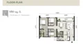 Floor plan: 3-bedroom 2-bathroom unit; features: open-plan kitchen-dining-living, master bedroom with ensuite bathroom, bedroom 2 with shared bathroom, utility room, balcony off living room, central foyer, 2 car porch.