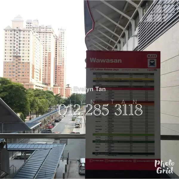 Exterior features: high-rise buildings in background, street view, public transport signage, trees lining the street, pedestrian walkway, glass canopy, urban setting; style: modern.