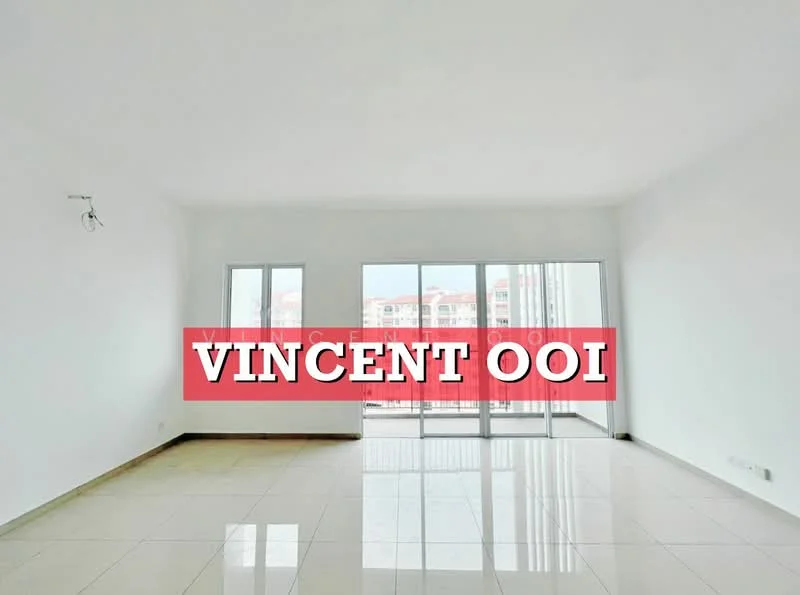 Living features: white painted walls, polished ceramic tile flooring, floor-to-ceiling windows, sliding glass door, natural light, open layout, neutral color scheme, balcony access; style: modern; view: city.