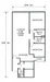 Floor plan: 2-bedroom 1-bathroom unit; features: open-plan kitchen-dining-living, master bedroom with ensuite bathroom, bedroom 2 with shared bathroom, utility room, central foyer, balcony off living room, 1 car porch.