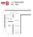 Floor plan: 1-bedroom 1-bathroom unit; features: open-plan layout, master bedroom with ensuite bathroom, living area adjacent to kitchen, balcony off living room, utility room, central foyer, 1 car porch.