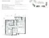 Floor plan: 2-bedroom 2-bathroom unit; features: open-plan kitchen-dining-living, master bedroom with ensuite bathroom, bedroom 2 with shared bathroom, utility room, balcony off living room, central foyer.