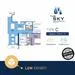 Floor plan: 2-bedroom 2-bathroom unit; features: open-plan kitchen-dining-living, master bedroom with ensuite bathroom, balcony off living room, utility room, laundry area, central foyer, 2 car porch, 1,200 sqft built-up.