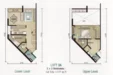 Floor plan: 2-bedroom 2-bathroom unit; features: open-plan kitchen-dining-living, master bedroom with ensuite bathroom, balcony off living room, utility room, laundry area, central foyer, 2 car porch, 1,250 sqft built-up.