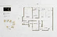 Floor plan: 3-bedroom 2-bathroom unit; features: open-plan kitchen-dining-living, master bedroom with ensuite bathroom, bedroom 2 with shared bathroom, utility room, balcony off living room, central foyer, 1 car porch.