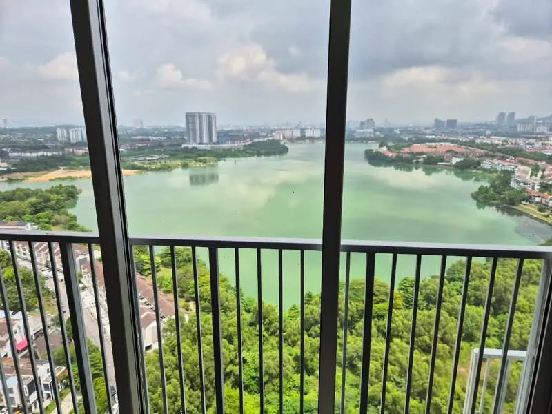 Room view: lake.
