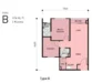 Floor plan: 2-bedroom 1-bathroom unit; features: open-plan kitchen-dining-living, master bedroom with ensuite bathroom, bedroom 2 with shared bathroom, utility room, central foyer.