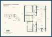 Floor plan: 2-bedroom 1-bathroom unit; features: open-plan kitchen-dining-living, master bedroom with ensuite bathroom, bedroom 2 with shared bathroom, utility room, balcony off living room, central foyer, 1 car porch.