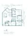 Floor plan: 2-bedroom 1-bathroom unit; features: open-plan kitchen-dining-living, master bedroom with ensuite bathroom, bedroom 2 with shared bathroom, utility room, laundry area, central foyer.