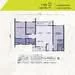 Floor plan: 3-bedroom 2-bathroom unit; features: open-plan kitchen-dining-living, master bedroom with ensuite bathroom, balcony off living room, utility room, central foyer, 2 car porch.