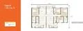 Floor plan: 4-bedroom 2-bathroom unit; features: open-plan kitchen-dining-living, master bedroom with ensuite bathroom, all bedrooms with windows, utility room, balcony off living room, central foyer, 2 car porch, 1,250 sqft built-up.