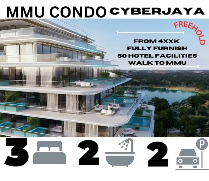 Exterior type: high-rise condominium; features: glass curtain wall, multiple recessed balconies, swimming pool visible, landscaped garden area, modern architectural design, outdoor seating areas, waterfront view, approximately 10-storey high-rise; style: modern.