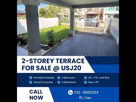 Exterior type: linked terrace house; features: paved driveway, gated entry, guarded community, landscaped garden, partially extended structure, fenced perimeter, outdoor space, car parking area; style: modern.