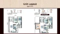 Floor plan: 3-bedroom 2-bathroom unit; features: open-plan kitchen-dining-living, master bedroom with ensuite bathroom, balcony off living room, utility room, laundry area, central foyer, 2 car porch, 1,250 sqft built-up.