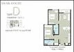 Floor plan: 3-bedroom 2-bathroom unit; features: open-plan kitchen-dining-living, master bedroom with ensuite bathroom, bedroom 2 with shared bathroom, utility room, balcony off living room, central foyer, 1 car porch.