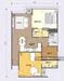 Floor plan: 2-bedroom 2-bathroom unit; features: open-plan kitchen-dining-living, master bedroom with ensuite bathroom, bedroom 2 with shared bathroom, utility room, balcony off living room, central foyer, 1 car porch, laundry area.