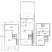 Floor plan: 3-bedroom 2-bathroom unit; features: open-plan kitchen-dining-living, master bedroom with ensuite bathroom, bedroom 2 with shared bathroom, utility room, balcony off living room, private yard, central foyer, 2 car porch.