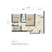 Floor plan: 2-bedroom 1-bathroom unit; features: open-plan kitchen-dining-living, master bedroom with window, second bedroom with window, shared bathroom, utility room, balcony off living room, central foyer, 1 car porch.